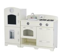 Teamson Kids Little Chef Fairfield Retro Play Kitchen, White | Wooden Toy Kitchen