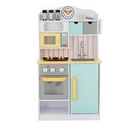 Teamson Kids Little Chef Florence Toy Kitchen in White with Mint Yellow Details