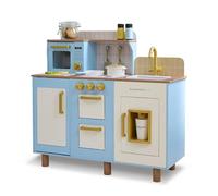 Teamson Kids Wooden Play Kitchen Set with Ice Dispenser, Sink & Accessories in Blue Teamson Kids Blue
