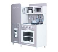 Teamson Kids Mayfair Kids Wooden Play Kitchen & 11 Accessories Grey TD-13302C