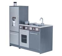 Teamson Kids Little Chef Milano Modern Play Kitchen, Grey | Wooden Play Kitchen & 6 Accessories