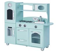 Teamson Kids Little Chef Westchester Retro Play Kitchen, Mint | Wooden Toy Kitchen
