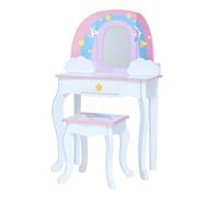 Teamson Kids Play Vanity With Mirror, Pegs & Stool, Rainbow Unicorn