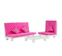 Teamson Kids Little Princess Lounge Set With Sofa, Chair And Coffee Table For 18" Dolls
