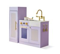 Teamson Kids Modern Sleek Play Kitchen with Fridge, Stove & Hooks in Purple Teamson Kids Purple