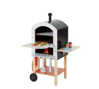 Teamson Kids My Little Helper Pizza Oven & 24 Pc. Accessory Set, Grey/natural