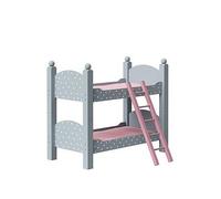 Teamson Kids Wooden Doll Bunk Bed With Ladder And Bedding For 18 Inch Dolls, Grey