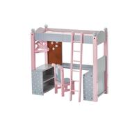 Teamson Kids Olivias World Doll Wooden Furniture Polka Dots Double Bunk Bed Desk in Pink Teamson Kids Pink