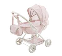 Teamson Kids Polka Dot Stroller Pram For Baby Dolls & Stuffed Animals, Pink/grey