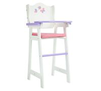 Teamson Kids Polka Dot Wooden High Chair for 16-18" Dolls, Grey/Pink in White Teamson Kids White