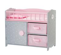 Teamson Kids Polka Dots Princess Baby Doll Crib With Storage And Bedding, Pink/grey