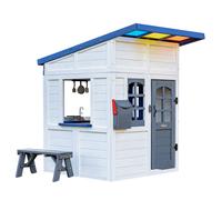 Teamson Kids Rainbow Shade Outdoor Wooden Playhouse, White, White
