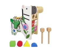 Teamson Kids Toddler Wooden Zebra 6-in-1 Activity Cube | With Xylophone