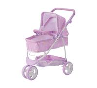 Teamson Kids Twinkle Stars Princess 2-In-1 Baby Doll Stroller, Purple