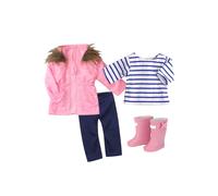 Sophias By Teamson Kids Jacket Leggings T-shirt And Rain Boots For 18" Dolls, Pink