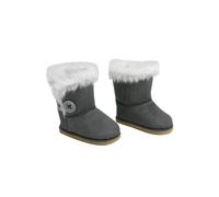 Teamson Kids Women's Sophia's Faux Suede Boots with Faux Fur & Side Button for 18" Dolls, Gray in Grey Teamson Kids Grey