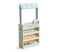 Teamson Kids Wooden Bakery Play Stand, 92.5 cm Height, 12 Pastry Pieces, Educational Pretend Shop