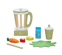 Teamson Kids Wooden Blender Toy Play Kitchen Accessories 13 Pc Green TK-W00008