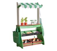 Teamson Kids Roleplay Shop Playset Vermont Farmers Market Stand with Interactive Accessories & Vegetables