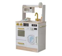 Teamson Kids Wooden Play Kitchen Little Chef With Mini Garden And Washing Machine, White