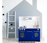 Teamson Kids Wooden Play Kitchen Set With Cookware Accessories, White/blue