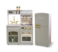 Teamson Kids Wooden Play Kitchen with Modular Fridge, Sink & 14 Accessories in Green Teamson Kids Green