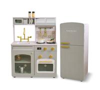 Teamson Kids Wooden Play Kitchen with Modular Fridge, Sink & 14 Accessories in Green Teamson Kids Green