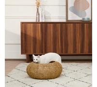 Teamson Pets Indoor Wicker Bowl Shaped Pet Bed - Tan/Cream