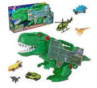 Teamsterz Beast Machines Carrier | Light and Sound with Miniature Cars, Dinosaur Cars and Dinosaur Figures | Shoot A T-Rex with Missiles | Ages 3+