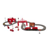 Emergency Rescue Train Playset | Railway Learning Educational Toys | Sets for Kids Boys Girls | Emergency Service Train Track Set | Includes 66 Playset Accessories | 3+ (Fire Service)