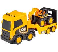 Teamsterz JCB Mega Transporter - Chunky Vehicle Set with 7-Inch Excavator | Durable Push-Along Toy for Kids 18+ Months | Manually Operated Ramp & Moving Parts