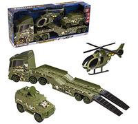 Teamsterz Mighty Machines Large Military Helicopter Transporter | Light & Sound | Kids' Play Figures & Vehicles Toy Car Set For Ages 3+