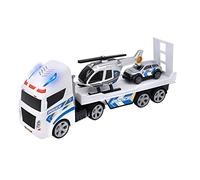 Teamsterz -Police Vehicle Transporter, Police Car, Transporter Truck, Helicopter, Cars, Wheeled Toys, Multicoloured, Official Product (CyP Brands)