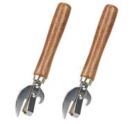 TEAMWILL 2pcs Stainless Steel Traditional Old Fashion Stab Can & Tin Opener and Corkscrew