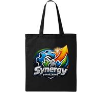 Teamwork and Growth Synergy Concept Design Natural Cotton Tote Bag Black