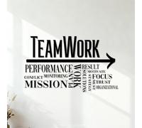 Teamwork Elements Focus Office Environment Company Culture Wall Stickers Paster Paper Do not Damage the wall Surface 54.6x92.1cm Black