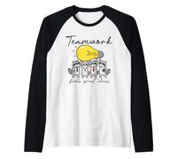 Teamwork Fuels Great Ideas Funny Raccoon Office Humor Design Raglan Baseball Tee