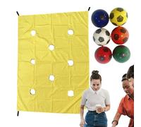 Teamwork Hole Tarp Game - Teamwork Group Activities with 6 Balls,Sports Challenge Toys Outdoor for Community Events Corporate Training School