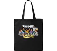 Teamwork Makes The Dream Complicated Here Natural Cotton Tote Bag Black