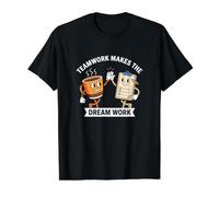Teamwork Makes The Dream Work Quote Humor Team Building Value Graphic T-Shirt, Men, Black, S