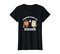 Teamwork Makes The Dream Work Quote Humor Team Building Value Graphic T-Shirt, Women, Black, L