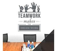 Teamwork Makes The Dreamwork - Company Office, Conference Room, Corporate Wall Art Sticker [XLarge] [Black]