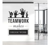Teamwork Makes The Dreamwork - Corporate Office Motivational Vinyl Wall Decal Sticker [Large] [Black]