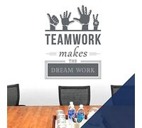 Teamwork Makes The Dreamwork - Corporate Office Motivational Vinyl Wall Decal Sticker [XLarge] [Cobalt]