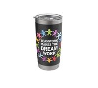 Teamwork Makes The Dreamwork Motivational Sports Quote Team Stainless Steel Insulated Tumbler