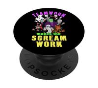 Teamwork Makes The Scream Work Funny Halloween Monsters PopSockets Adhesive PopGrip