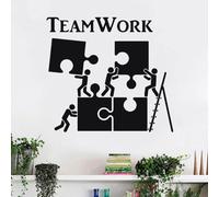 Teamwork Motivation Decor for Office Worker Puzzle Wall Stickers Modern Interior Wall Decoration Art Vinyl Wall Decal 42x38cm
