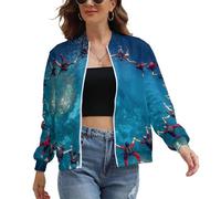 Teamwork Skydiving Ring Women's Jacket Print Bomber Jackets Sweatshirt Shirt Outwear Casual Coats M