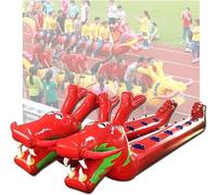 Teamwork sports toys inflatable dragon boat, team building exercise activity games, 2 pcs(Red,7 seats)