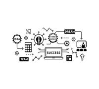 Teamwork Success Hard Work Dream Team Inspiring Motivational Quotes Geek Lettering Stickers 28x61.3cm Do not Damage The Wall Surface Black